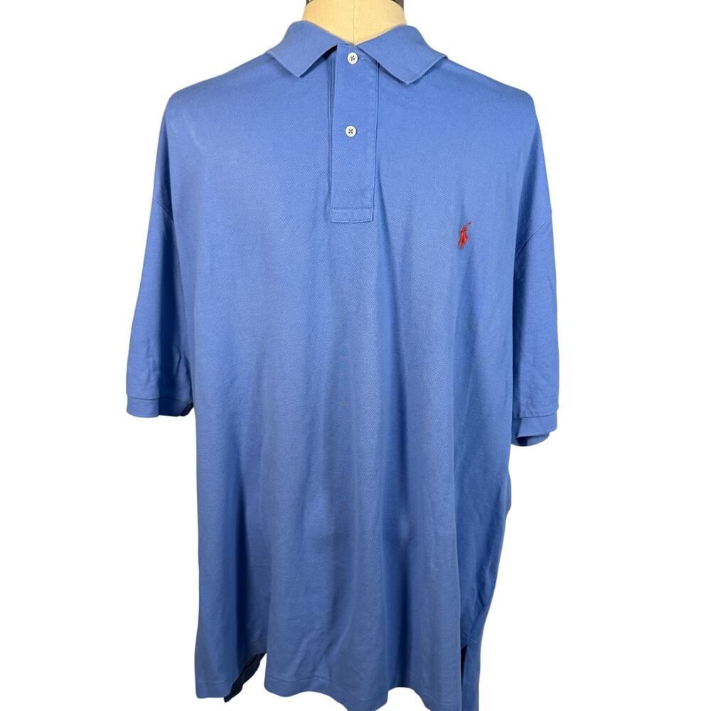 NWT Polo Ralph Lauren Mens 3XB Blue Polo Short Sleeve Shirt 100% Cotton